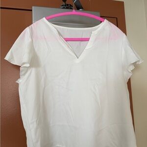 SHEIN Classic White V-Neck Blouse